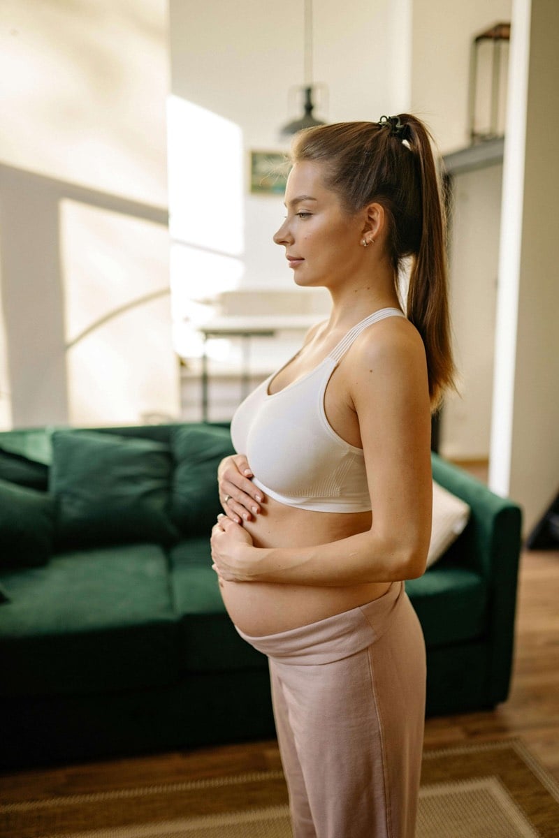 pregnant woman practicing self-regulation tools after trauma therapy in Frisco, Texas